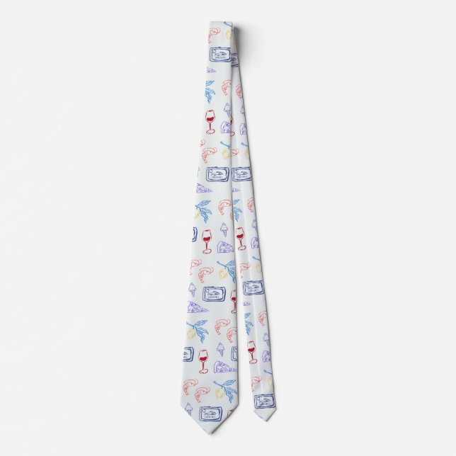 Italy Coastal Food Neck Tie (Front)
