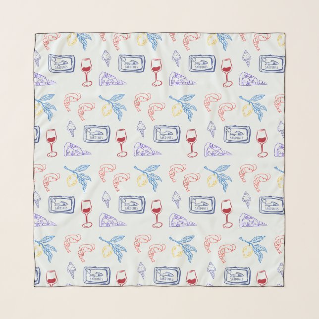 Italy Coastal Food Scarf (Front)