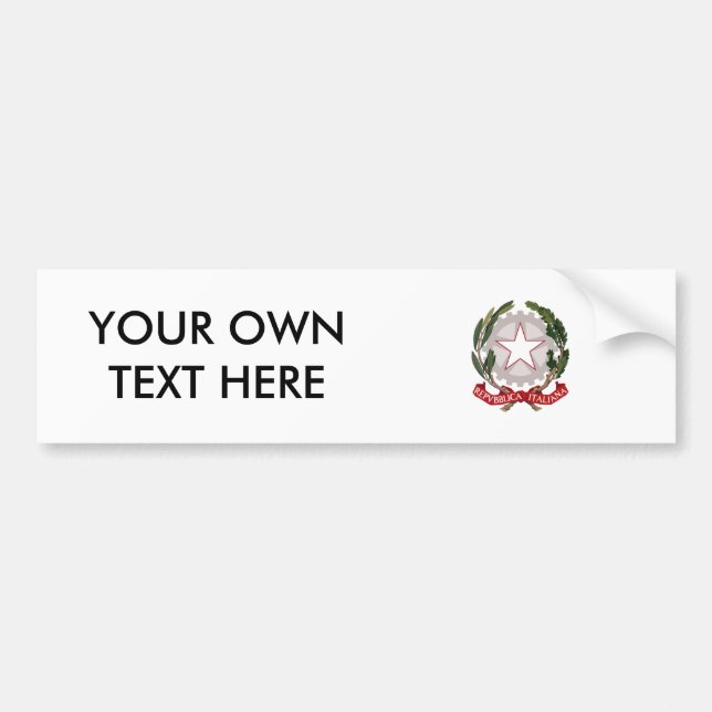 Italy Coat of Arms Bumper Sticker (Front)