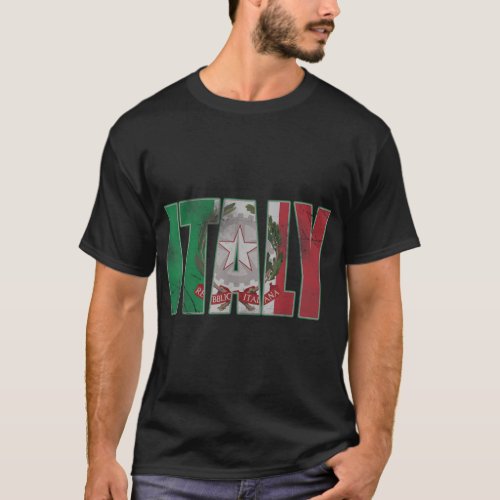 Italy Coat of Arms Italian Flag T_Shirt