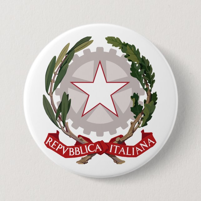 Italy coat of arms pinback button (Front)