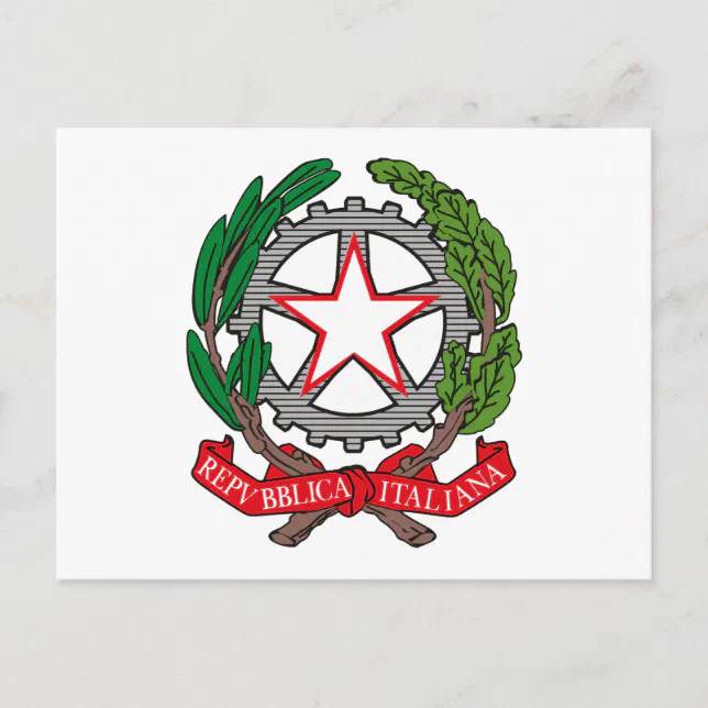 Italy Coat of Arms Postcard Zazzle