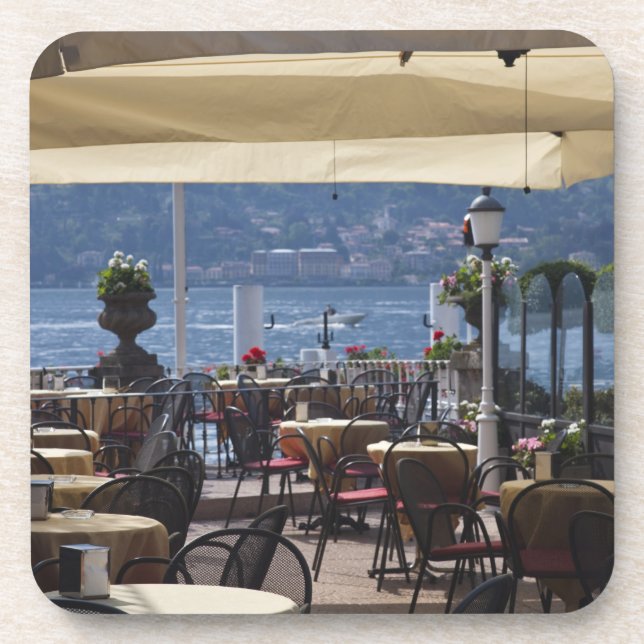 Italy, Como Province, Bellagio. Lakeside cafe. Beverage Coaster (Front)