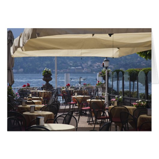 Italy, Como Province, Bellagio. Lakeside cafe. Cards (Front Horizontal)