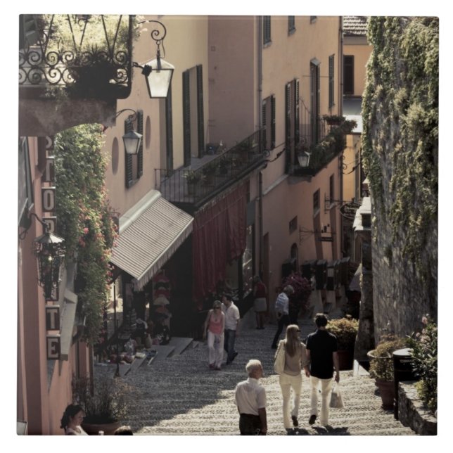 Italy, Como Province, Bellagio. Salita 2 Ceramic Tile (Front)