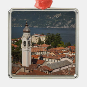 Italy, Como Province, Menaggio. Town view and 2 Metal Ornament