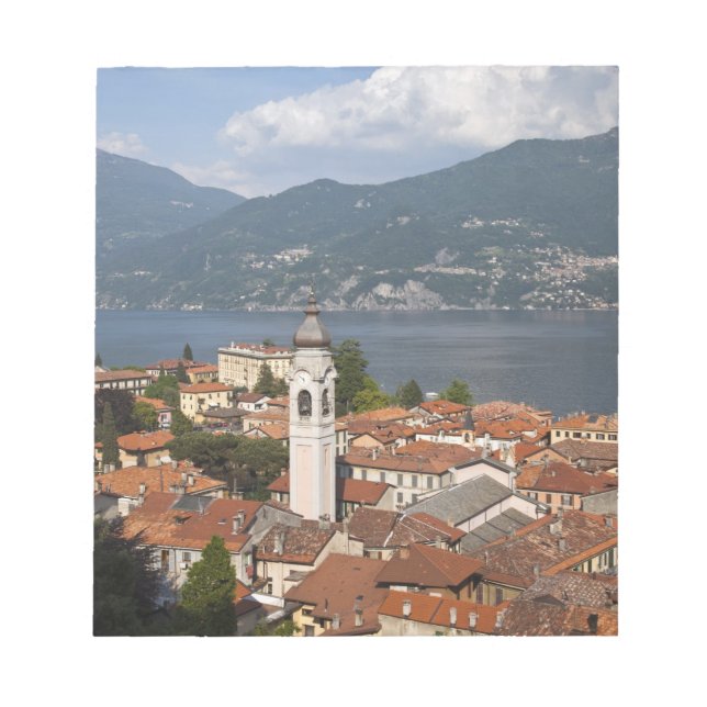 Italy, Como Province, Menaggio. Town view and Notepad (Front)