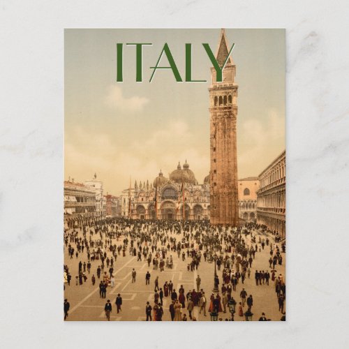 Italy Concert St Marks Place Venice Custom Text Postcard