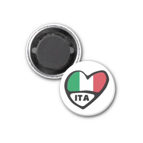 Italy Country Code Flag Heart ITA Magnet