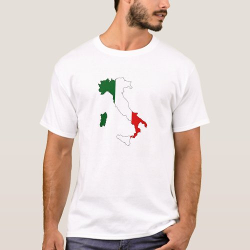 italy country flag map shape italian T_Shirt