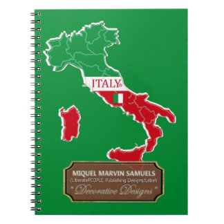Italy country outline Flag Colors Modern Notebook