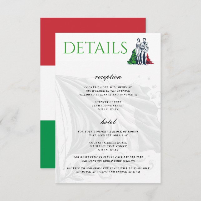 Italy Couple Enclosure Card (Front/Back)