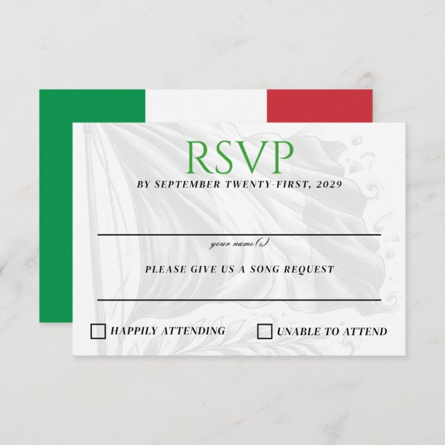 Italy Couple RSVP Card (Front/Back)