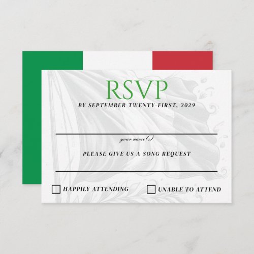 Italy Couple RSVP Card