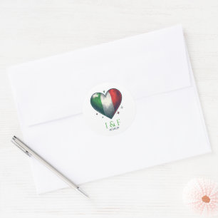 Italy Couple Wedding Classic Round Sticker