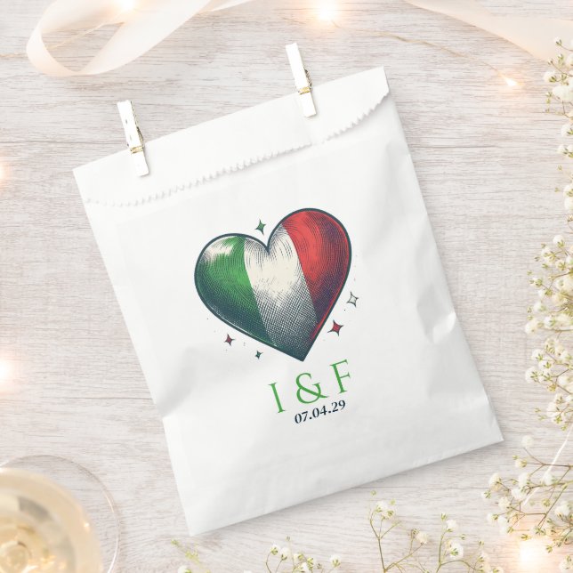 Italy Couple Wedding Favor Bag (Clipped)