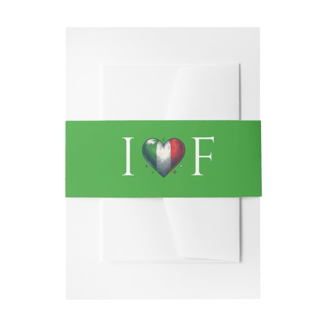 Italy Couple Wedding Invitation Belly Band (Front Example)