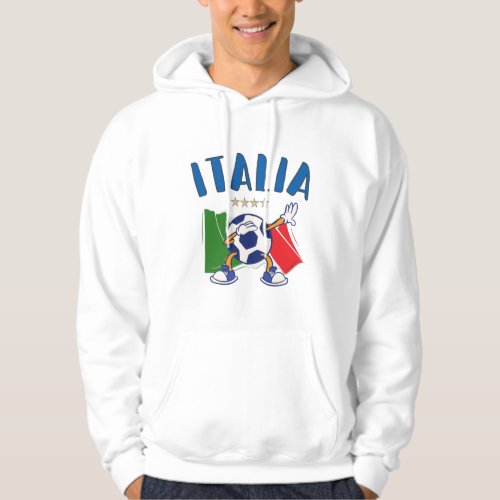 Italy Dabbing Soccer Ball Flag 4 stars Hoodie