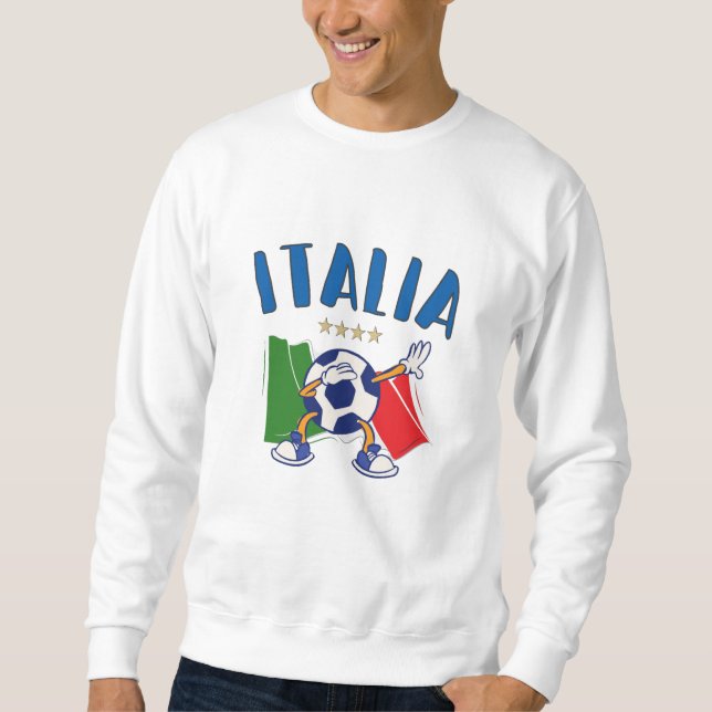Italy Dabbing Soccer Ball Flag 4 stars Sweatshirt (Front)