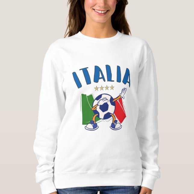 Italy Dabbing Soccer Ball Flag 4 stars Sweatshirt (Front)