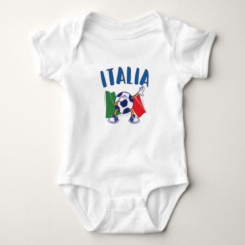 Italy Dabbing Soccer Ball Flag Baby Bodysuit