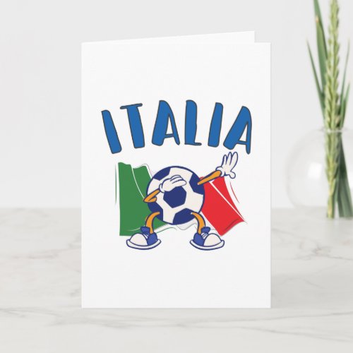 Italy Dabbing Soccer Ball Flag Card
