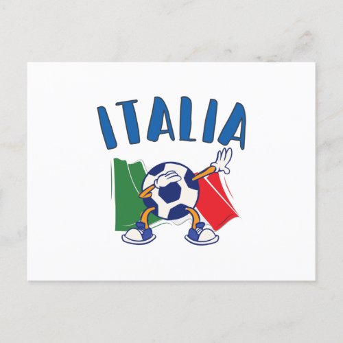 Italy Dabbing Soccer Ball Flag Postcard
