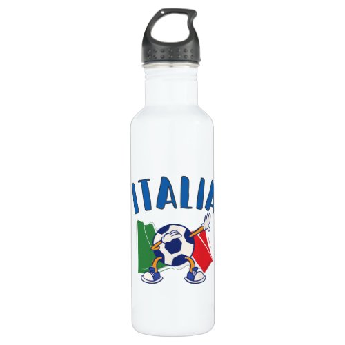 Italy Dabbing Soccer Ball Flag Stainless Steel Water Bottle