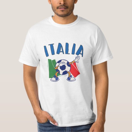 Italy Dabbing Soccer Ball Flag T_Shirt