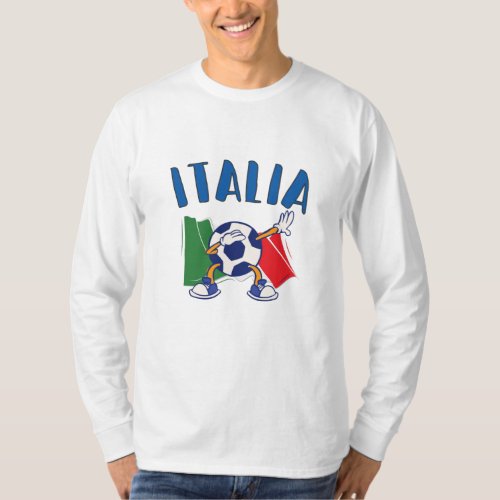 Italy Dabbing Soccer Ball Flag T_Shirt