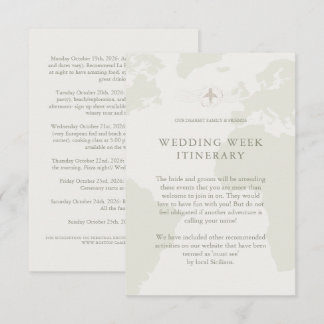 Italy Destination Wedding Week Itinerary Details RSVP Card