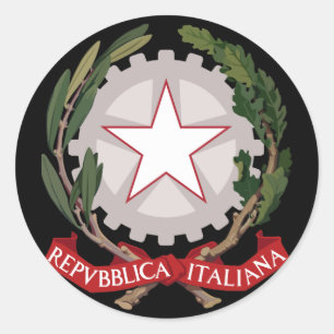 italy emblem classic round sticker