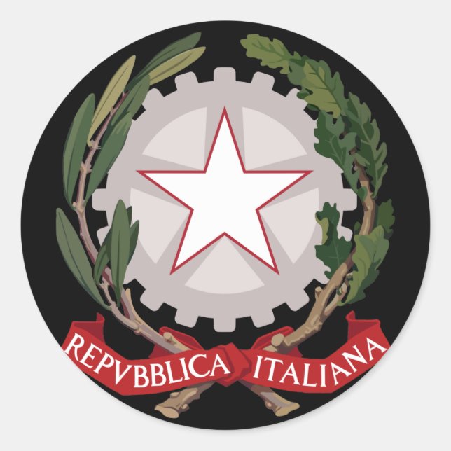 italy emblem classic round sticker (Front)