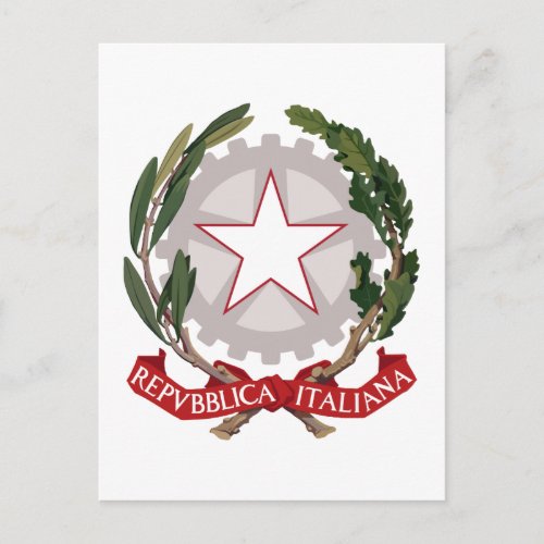 italy emblem postcard
