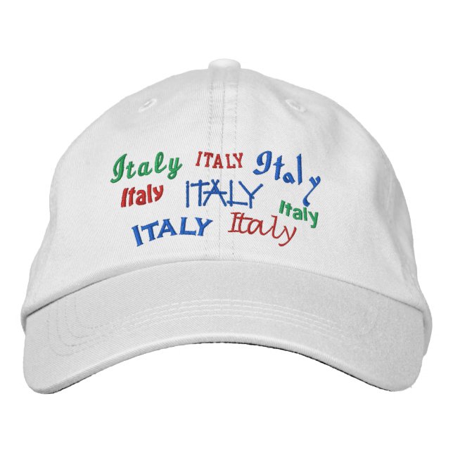 Italy Embroidered Baseball Hat (Front)