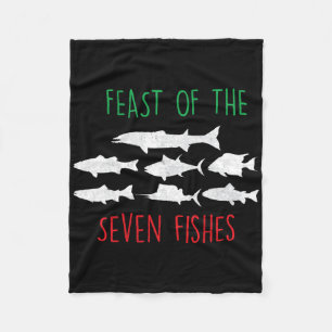 Italy Feast Of The Seven Fishes Italian Christmas Fleece Blanket