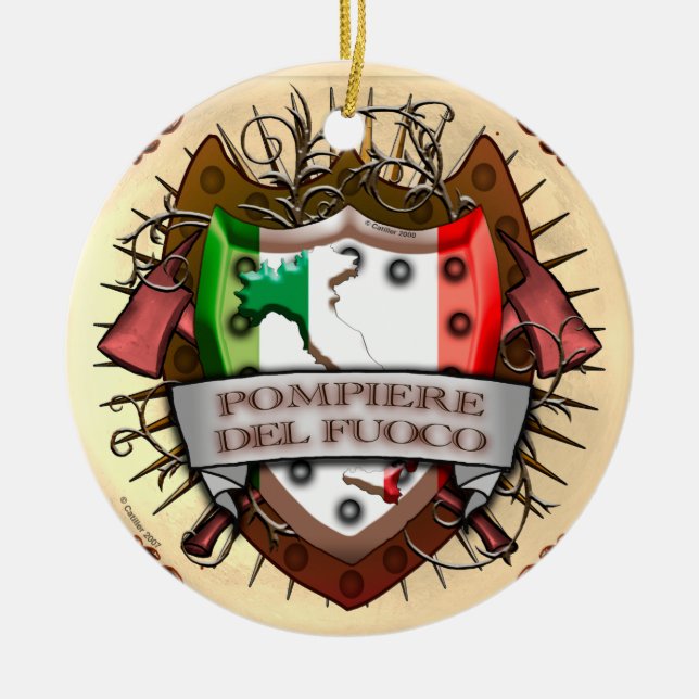 Italy Firefighter Ornament  (Front)