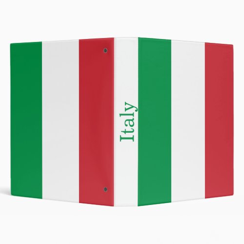Italy Flag 3 Ring Binder