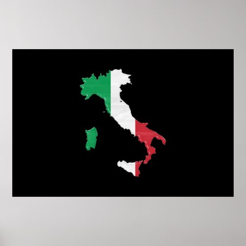 Italy flag and map poster