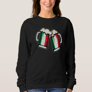 Italy Flag Beer Mug Cool Italian Beer Sweatshirt