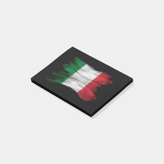 Italy flag brush stroke, national flag post-it notes (Angled)