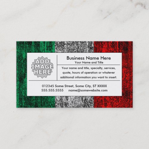 italy flag business card