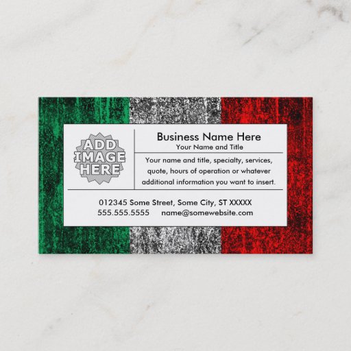 Customizable italy flag business card template