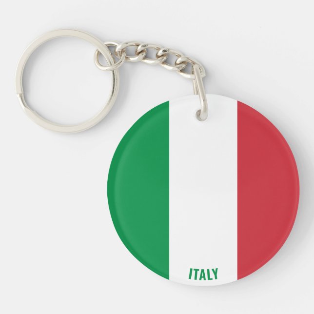 Italy Flag Charming Patriotic Keychain (Front)