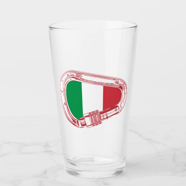 Italy Flag Climbing Carabiner Glass (Front)