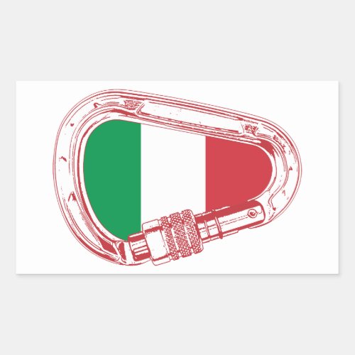 Italy Flag Climbing Carabiner Rectangular Sticker