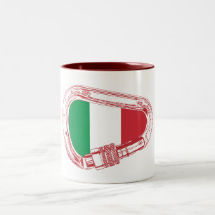 Italy Flag Climbing Carabiner Two-Tone Coffee Mug