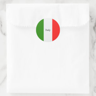 Italy, flag colors, labeled, classic round sticker