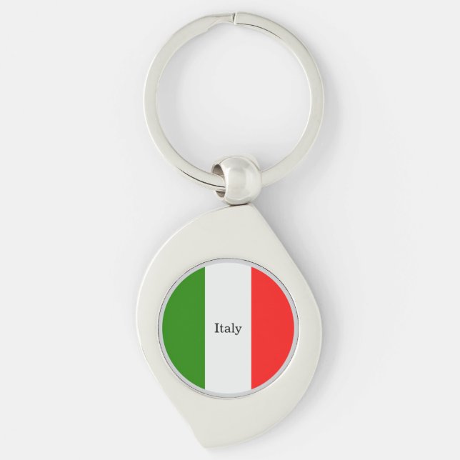 Italy, flag colors, labeled, keychain (Front)
