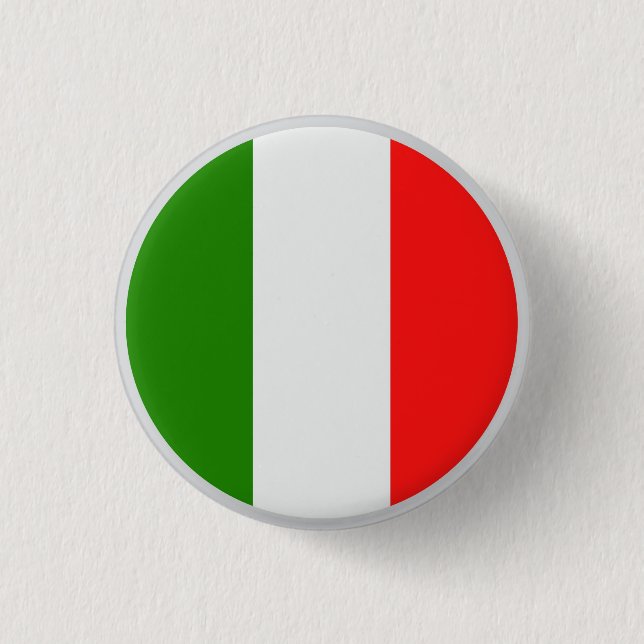 Italy, flag colors red, white, green, button (Front)